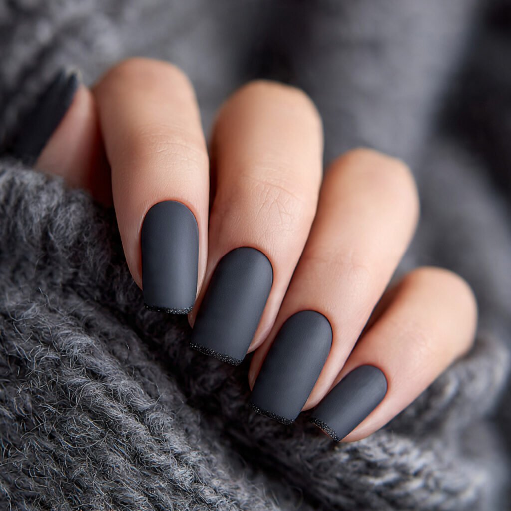 Discover 22 Creative Wow Nail Ideas for Your Next Look 13 Matte Charcoal Contrast
