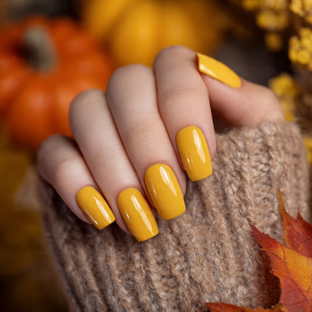 28 Stunning End of Summer Nail Color Ideas You Need to Try Now 14 Harvest Yellow Nail Ideas