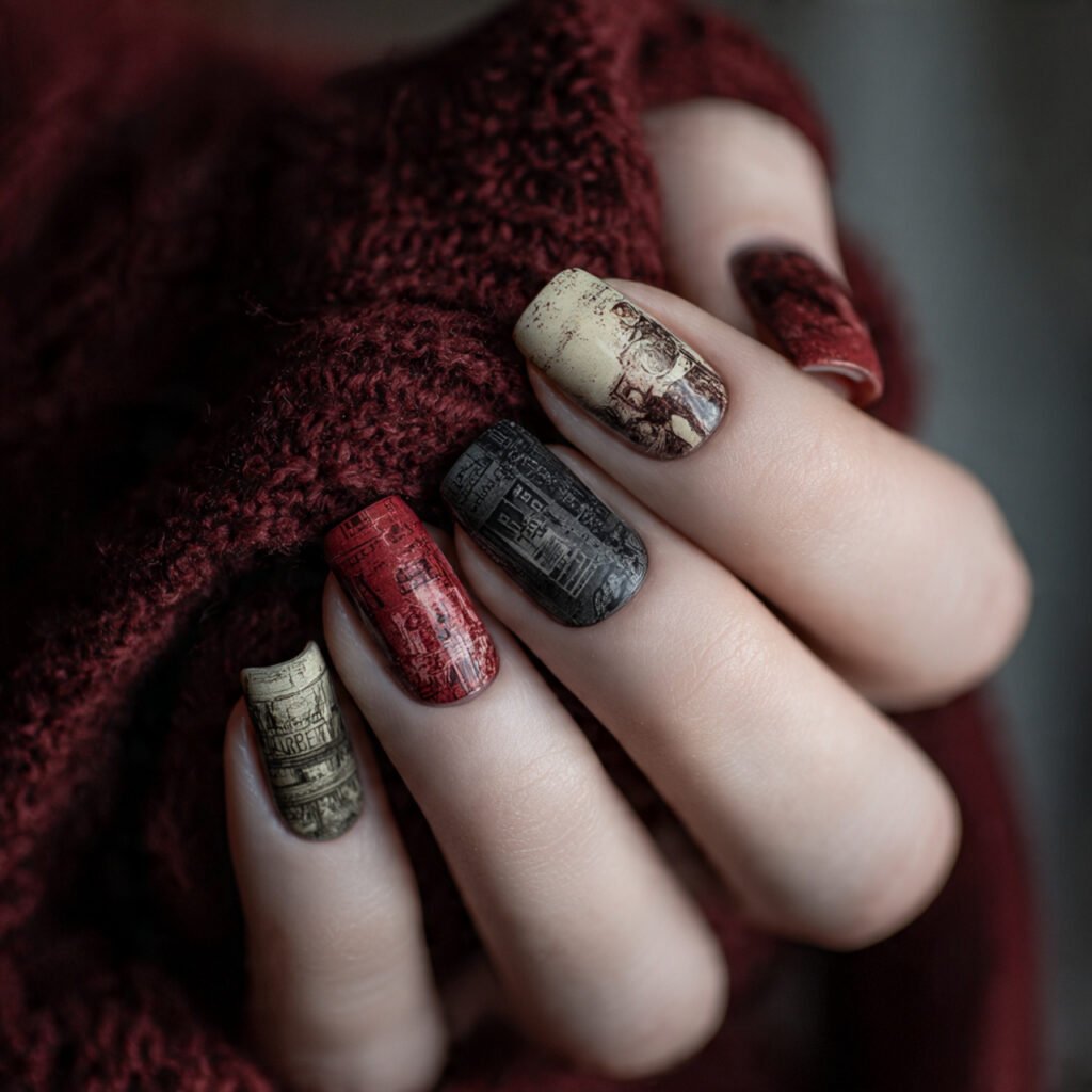 30 Best Halloween Nail Ideas for Every Vibe and Skill Level 16 Vintage Horror Nails