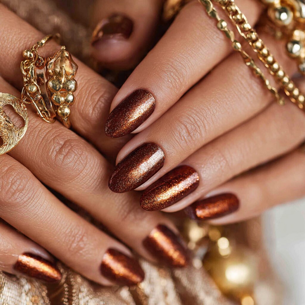 25 Best Brown Nail Ideas That Are Totally Trending Right Now 15 Copper Brown Nail Ideas