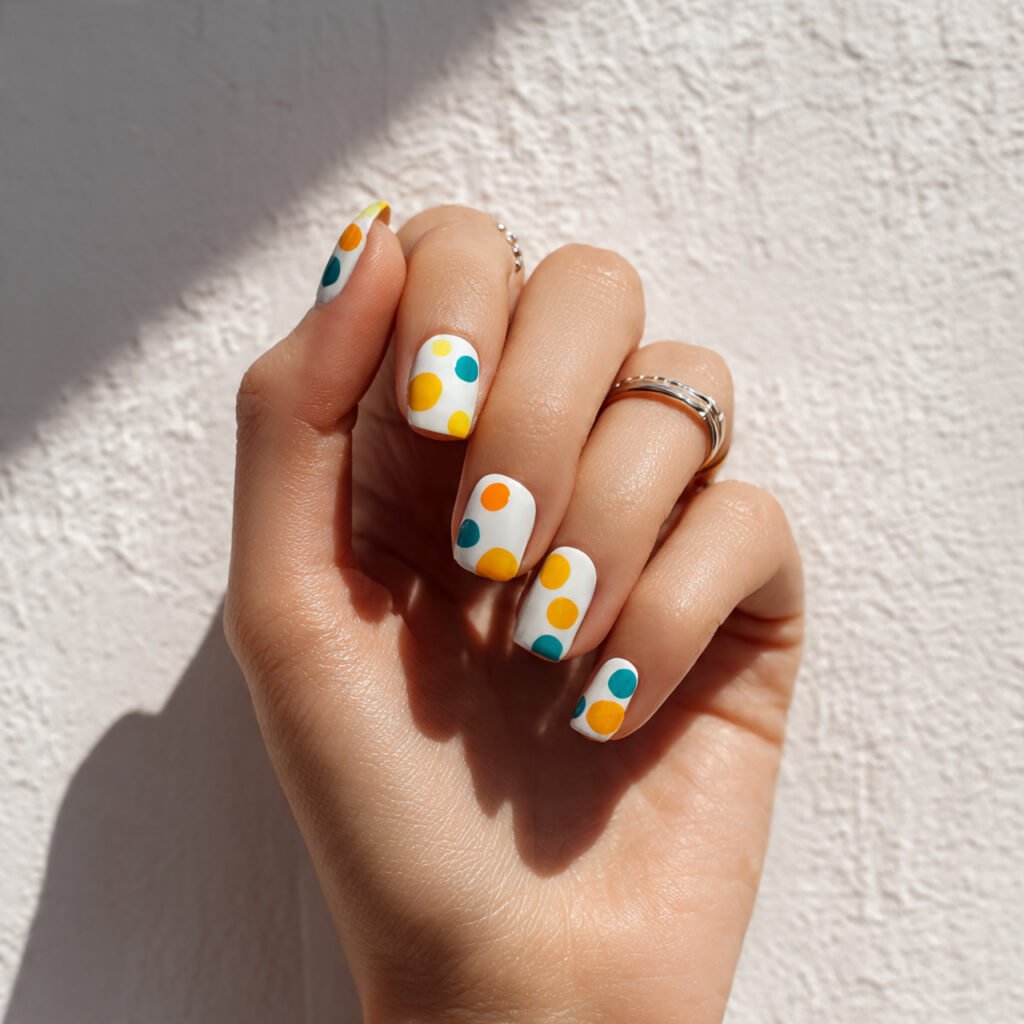 Tropical Dot Nail Ideas