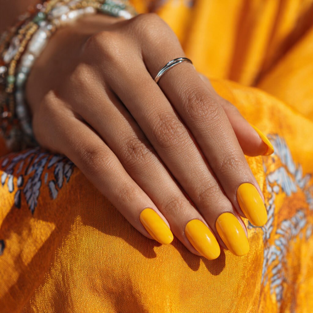 25 Gorgeous End of Summer Nail Ideas You Will Absolutely Love 16 Mango Yellow Nail Ideas