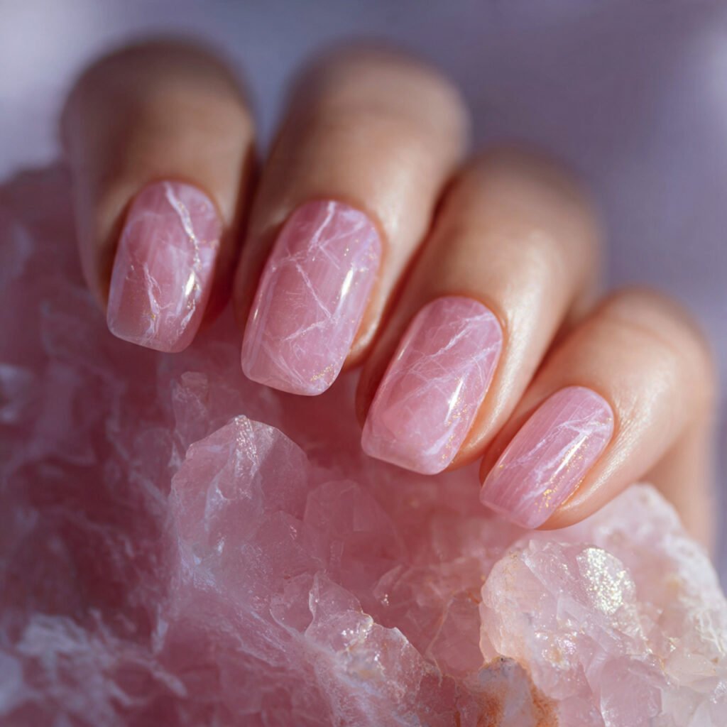 Discover 22 Creative Wow Nail Ideas for Your Next Look 14 Rose Quartz Texture