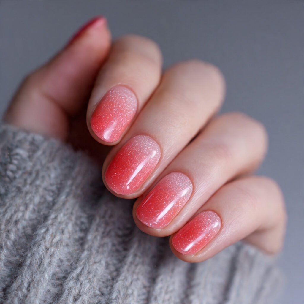 Frosted Melon Nail Ideas