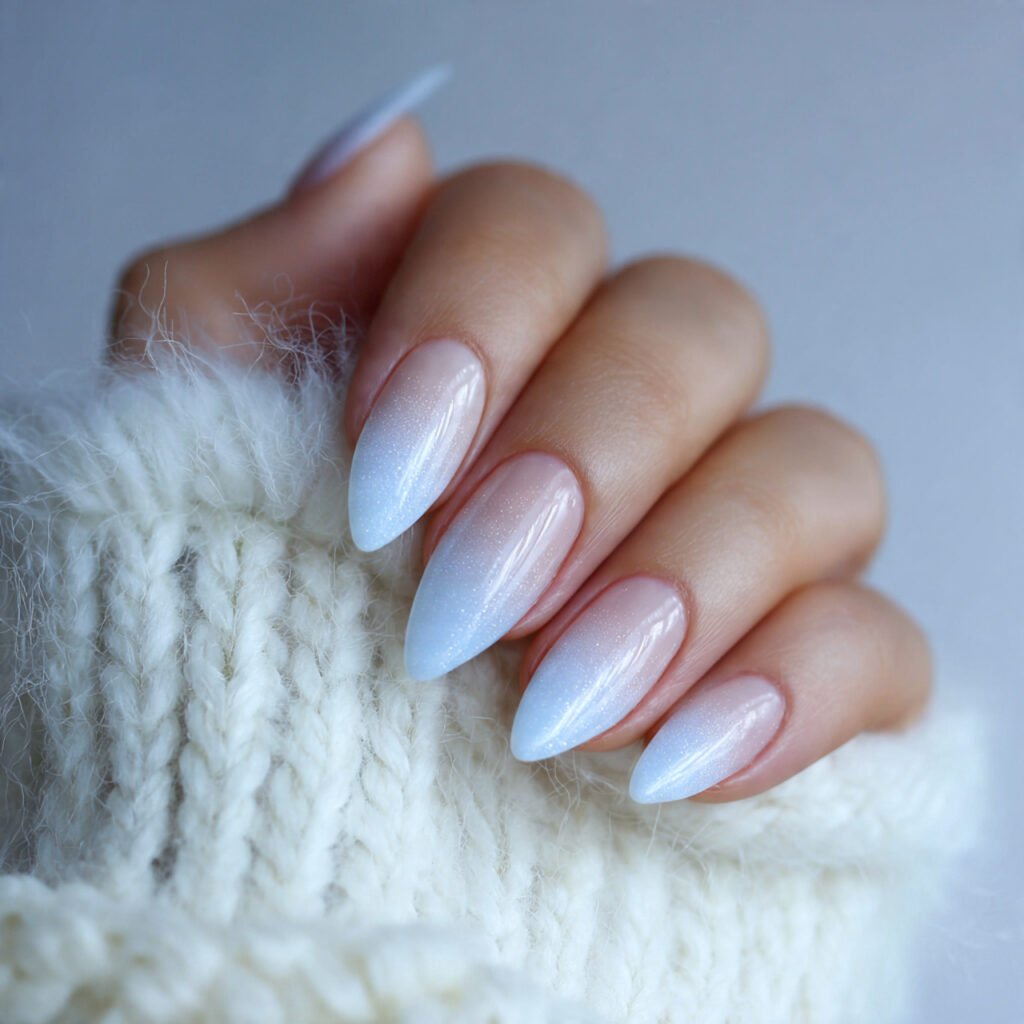 Icy White and Pale Blue Frost