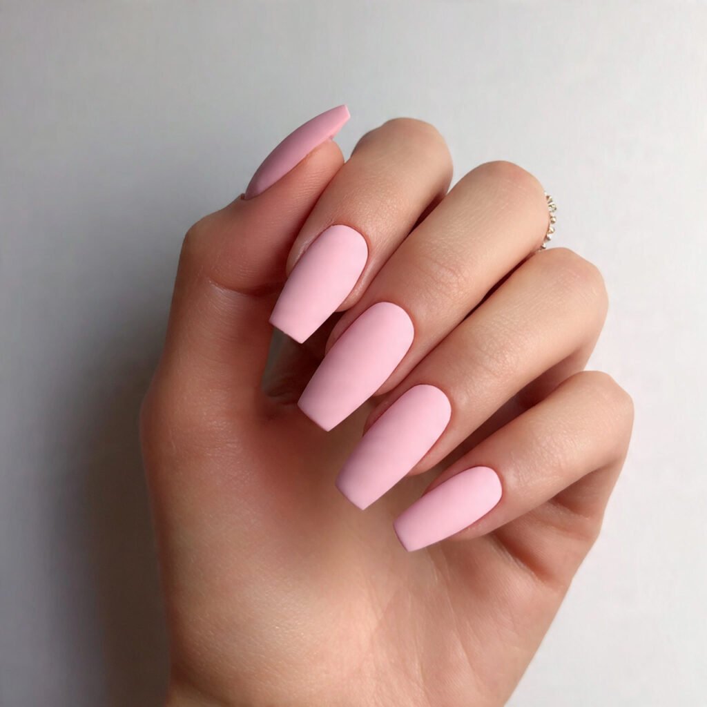 Blush Pink Coffin Nails