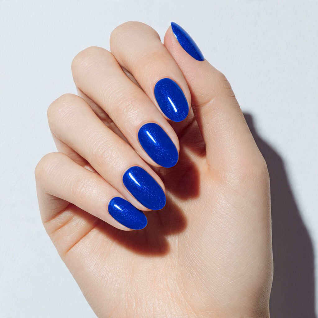 Cobalt Oval Nail Ideas