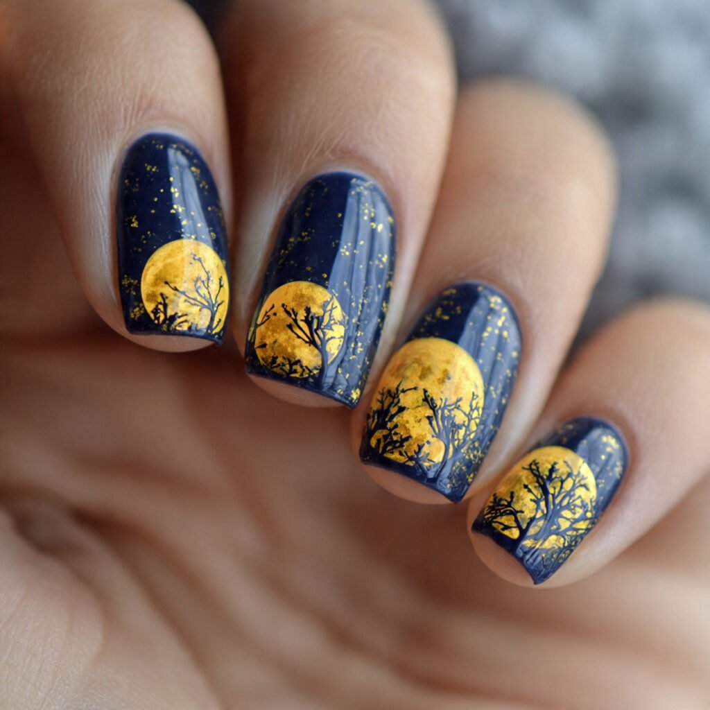 30 Best Halloween Nail Ideas for Every Vibe and Skill Level 19 Full Moon Nail Designs