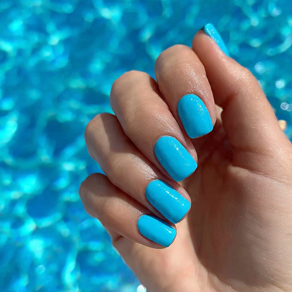 Aqua Blue Nail Ideas
