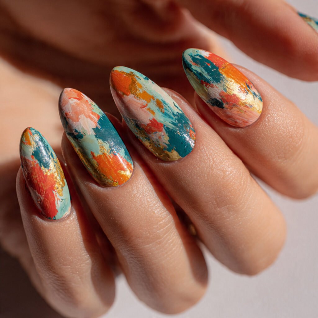 Abstract Art Almond Nail Ideas