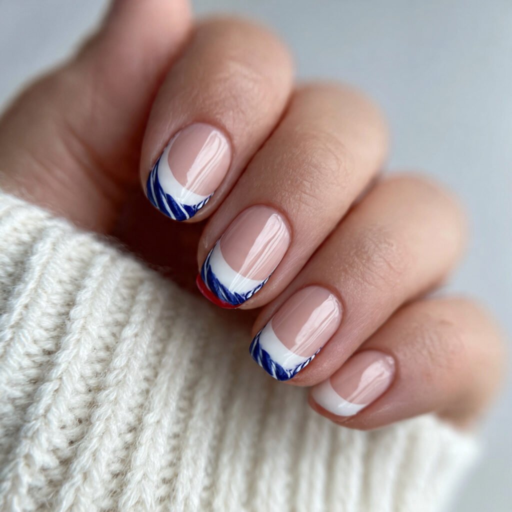 French Tip with School Twist Ideas 