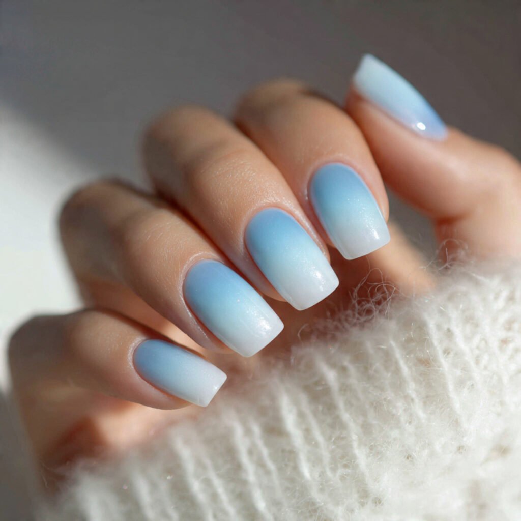 Baby Blue Ombre Nail Ideas