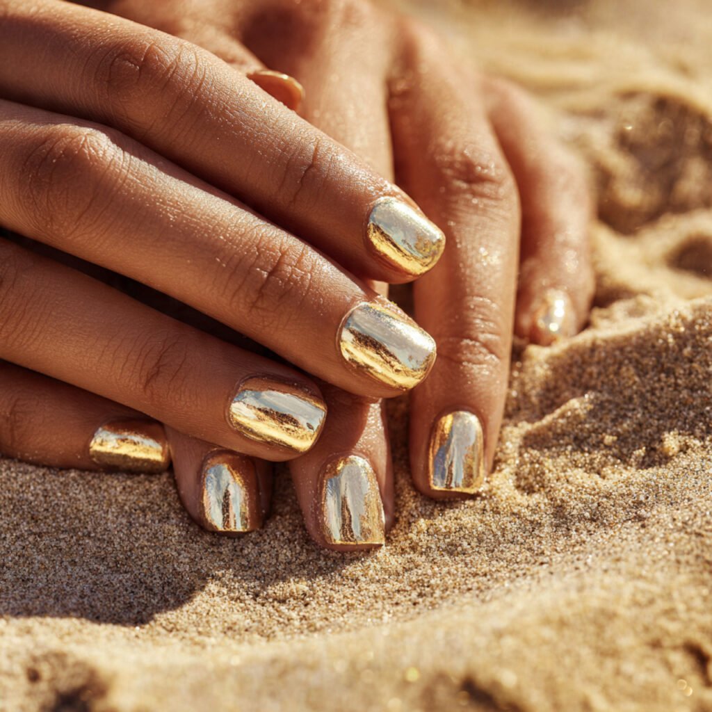 29 Stunning Nails Summer 2026 Ideas for Every Style and Mood 3 Sun-Kissed Chrome Nail Ideas