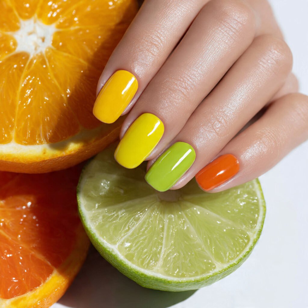 29 Stunning Nails Summer 2026 Ideas for Every Style and Mood 21 Citrus Pop Nail Ideas