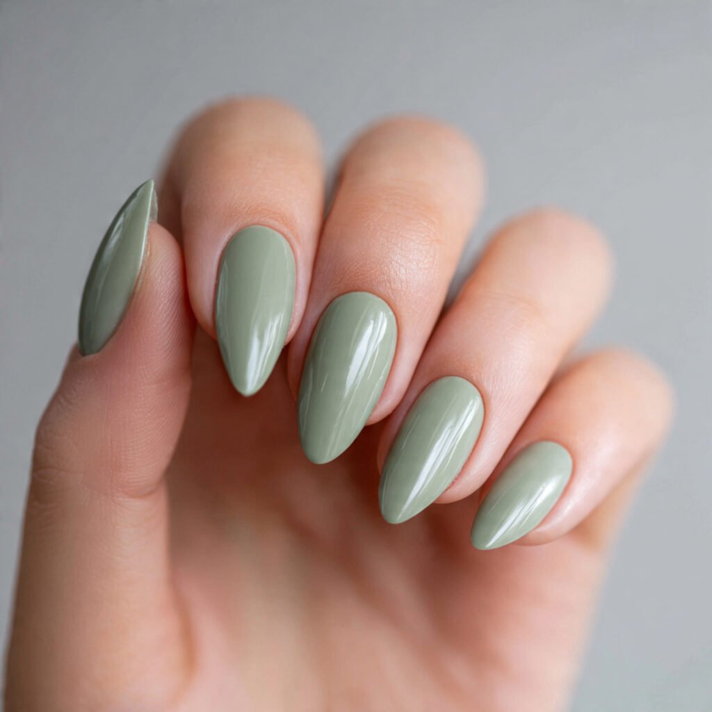 Sage Green Almond Nail Ideas