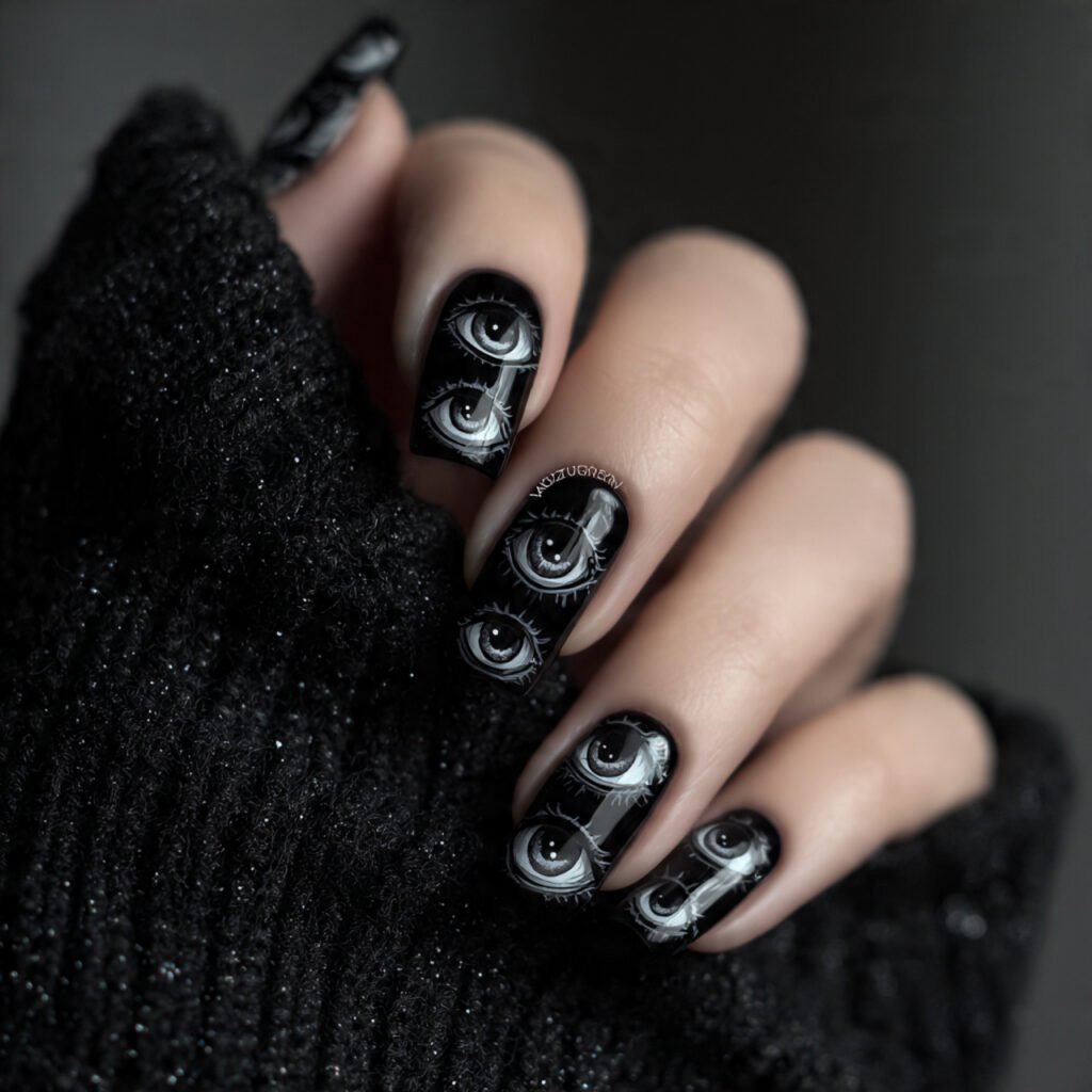 30 Best Halloween Nail Ideas for Every Vibe and Skill Level 21 Creepy Eye Nail Art