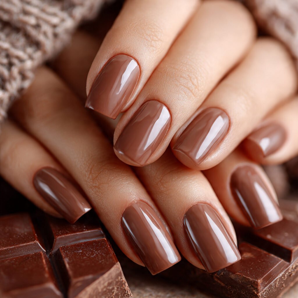 25 Best Brown Nail Ideas That Are Totally Trending Right Now 18 Milk Chocolate Nail Ideas