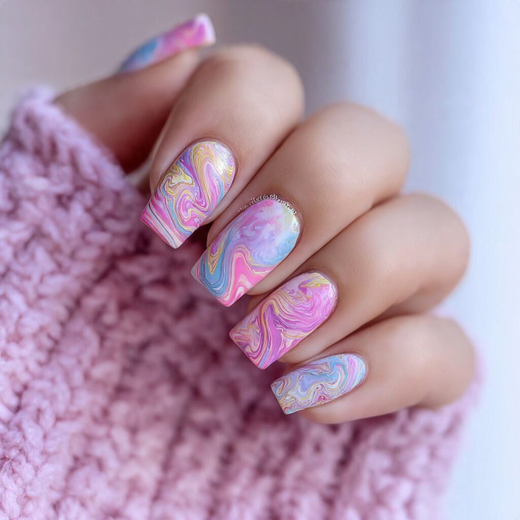 Pink Swirl Nail Designs