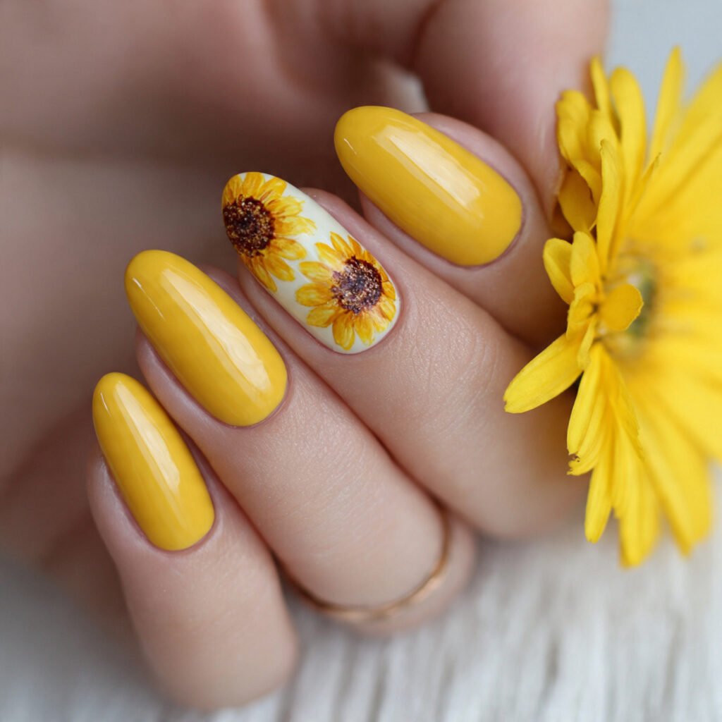 Cheerful Yellow Sunflower Detail