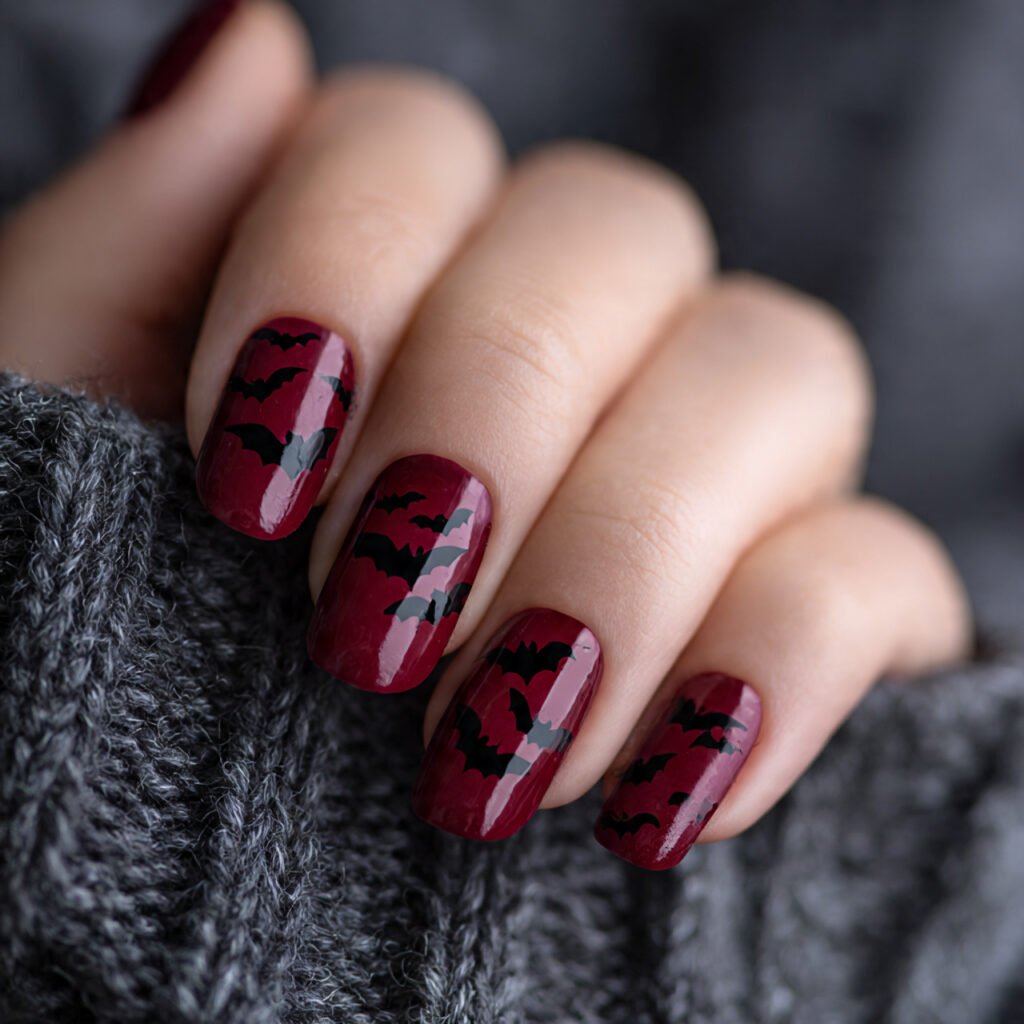 30 Best Halloween Nail Ideas for Every Vibe and Skill Level 22 Bat Wing Nail Designs