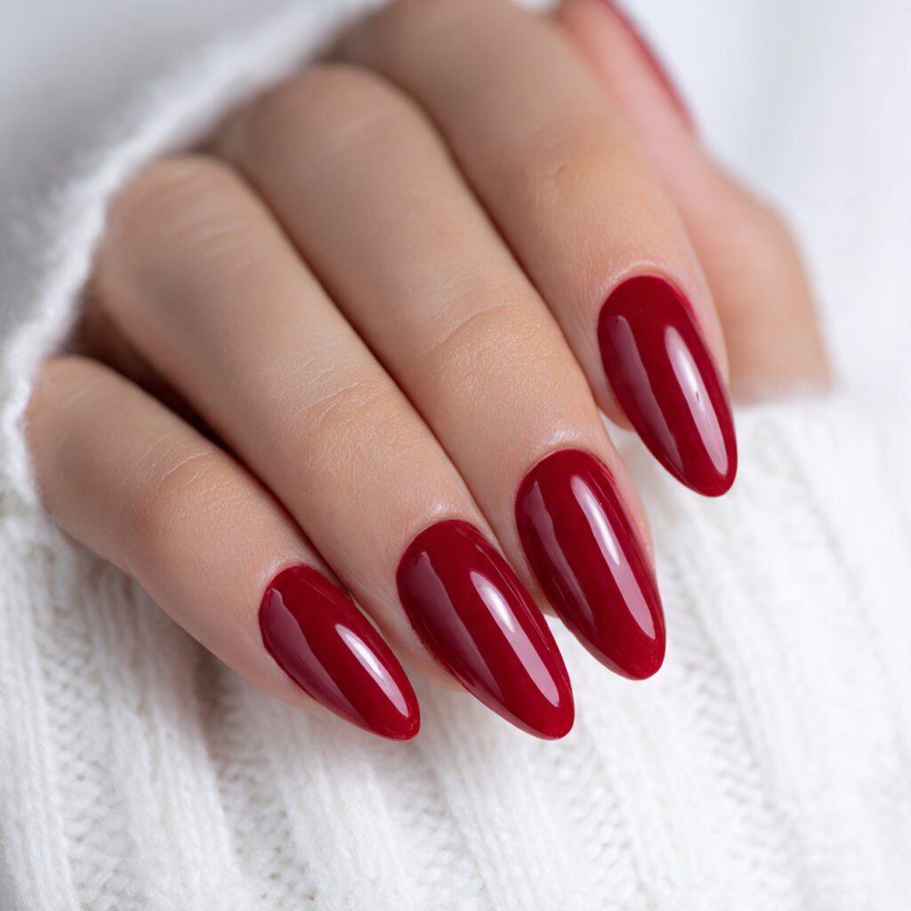 Cherry Red Summer Almond Nail Ideas