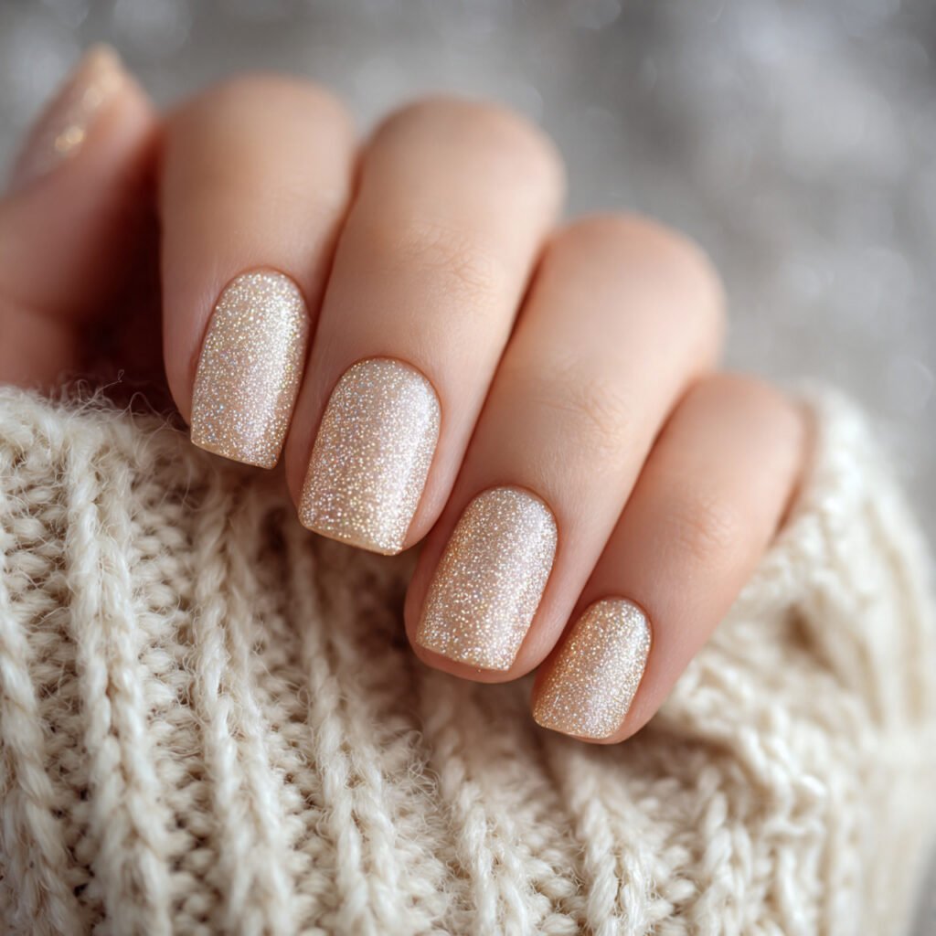 Discover 22 Creative Wow Nail Ideas for Your Next Look 18 Champagne Sparkle Dust