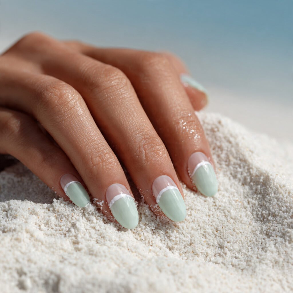 Frosted Seafoam Wave Design
