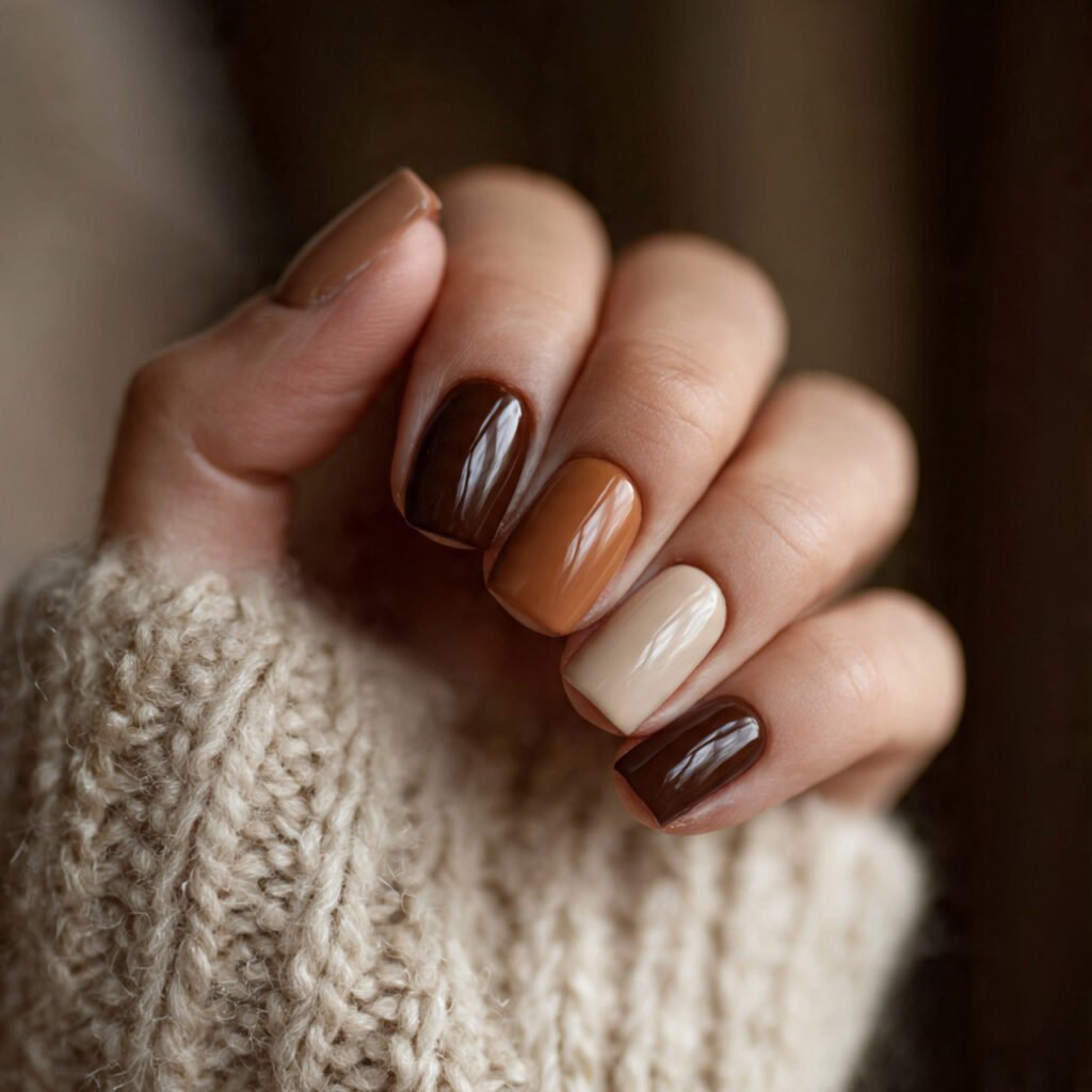 24 brown and tan nail ideas a close up photograph