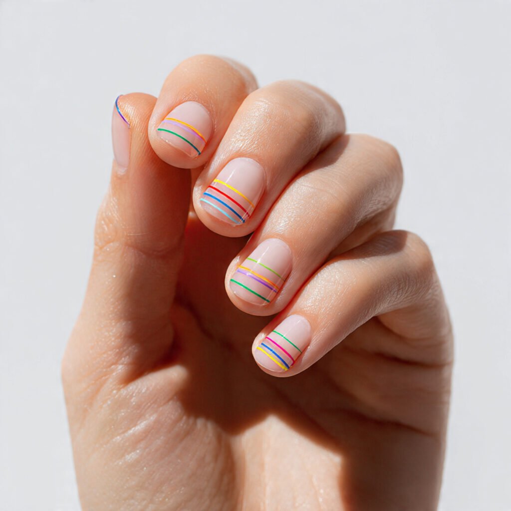 Rainbow Liner Nail Ideas