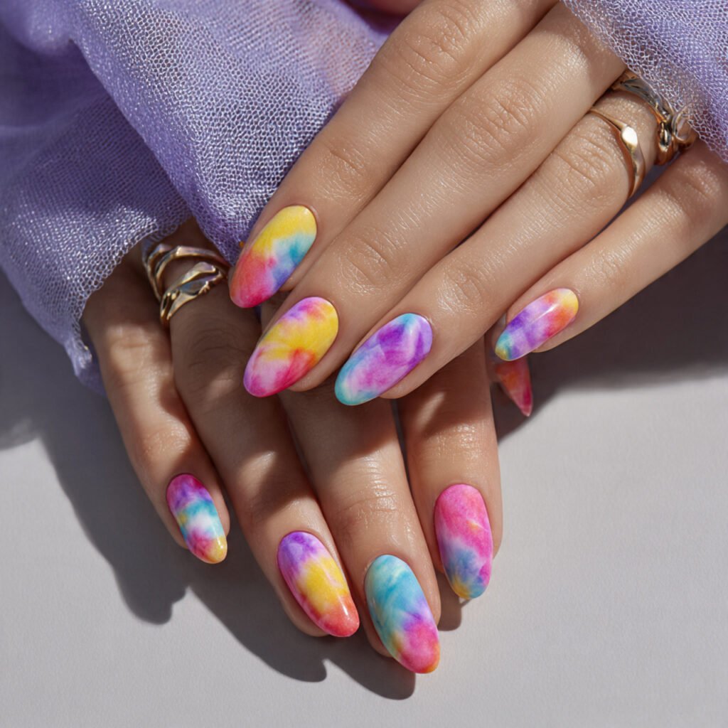25 Gorgeous End of Summer Nail Ideas You Will Absolutely Love 21 Tie-Dye Summer Nail Ideas