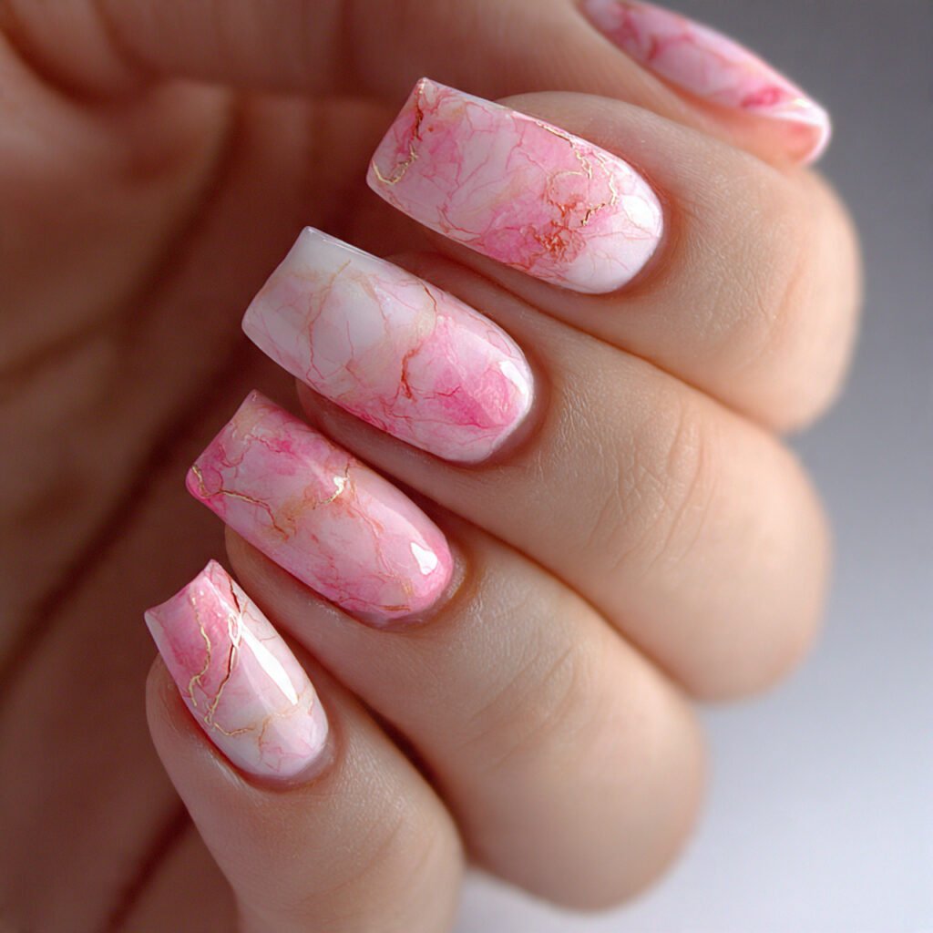 Pink Watercolor Nail Designs