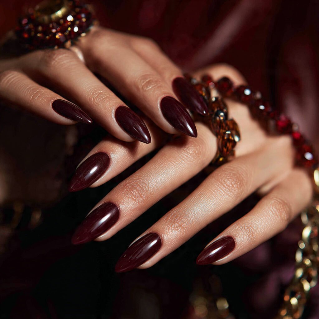 25 Best Brown Nail Ideas That Are Totally Trending Right Now 22 Warm Mahogany Nail Ideas