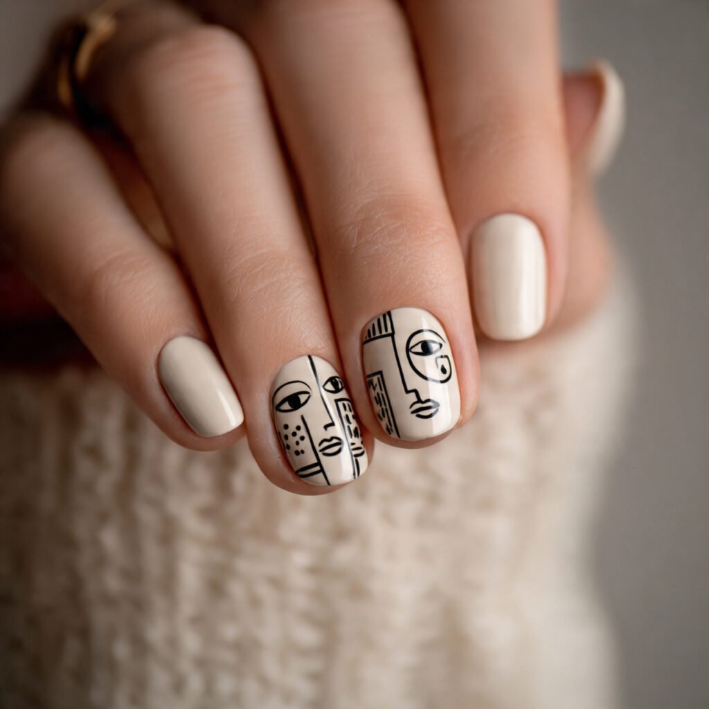 Minimalist Line Art Nails Ideas