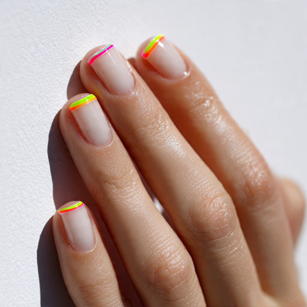 29 Stunning Nails Summer 2026 Ideas for Every Style and Mood 26 Neon Liner Nail Ideas