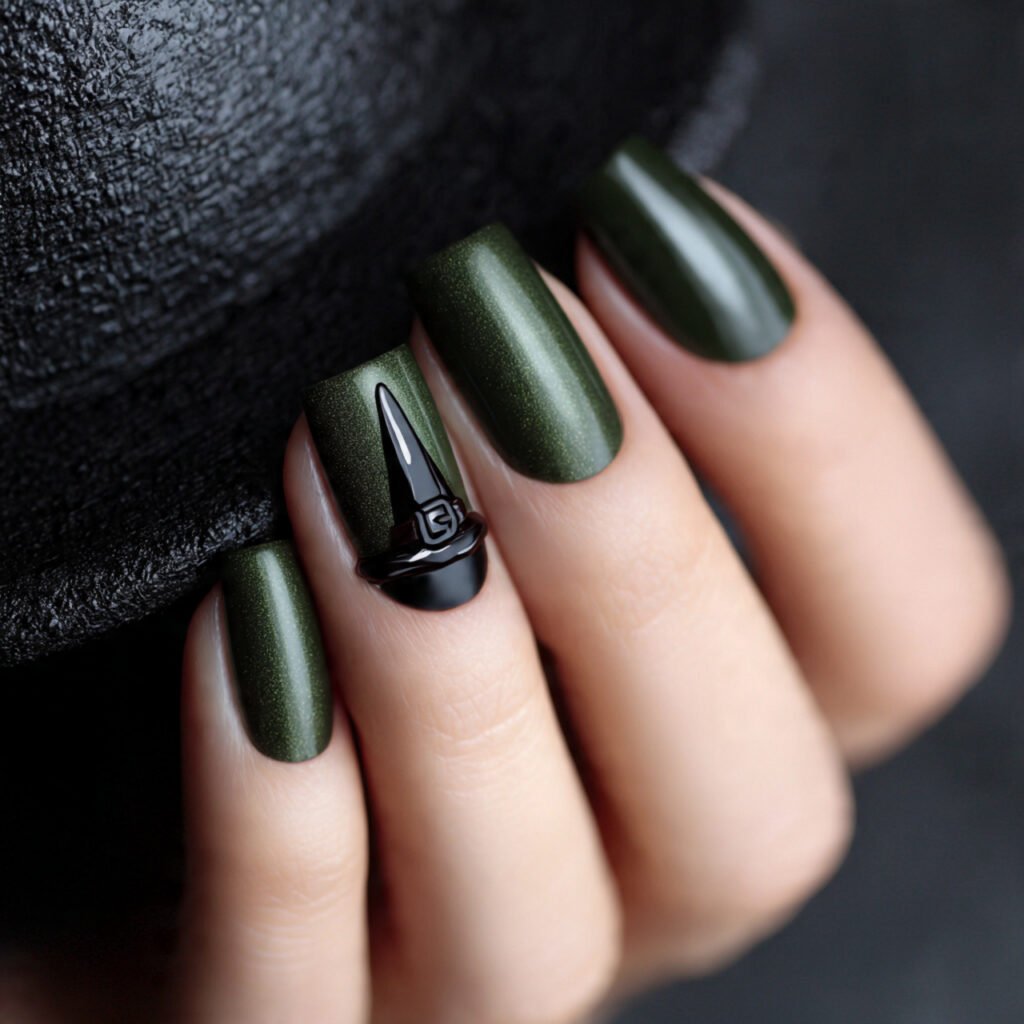 30 Best Halloween Nail Ideas for Every Vibe and Skill Level 27 Witch Hat Nail Designs