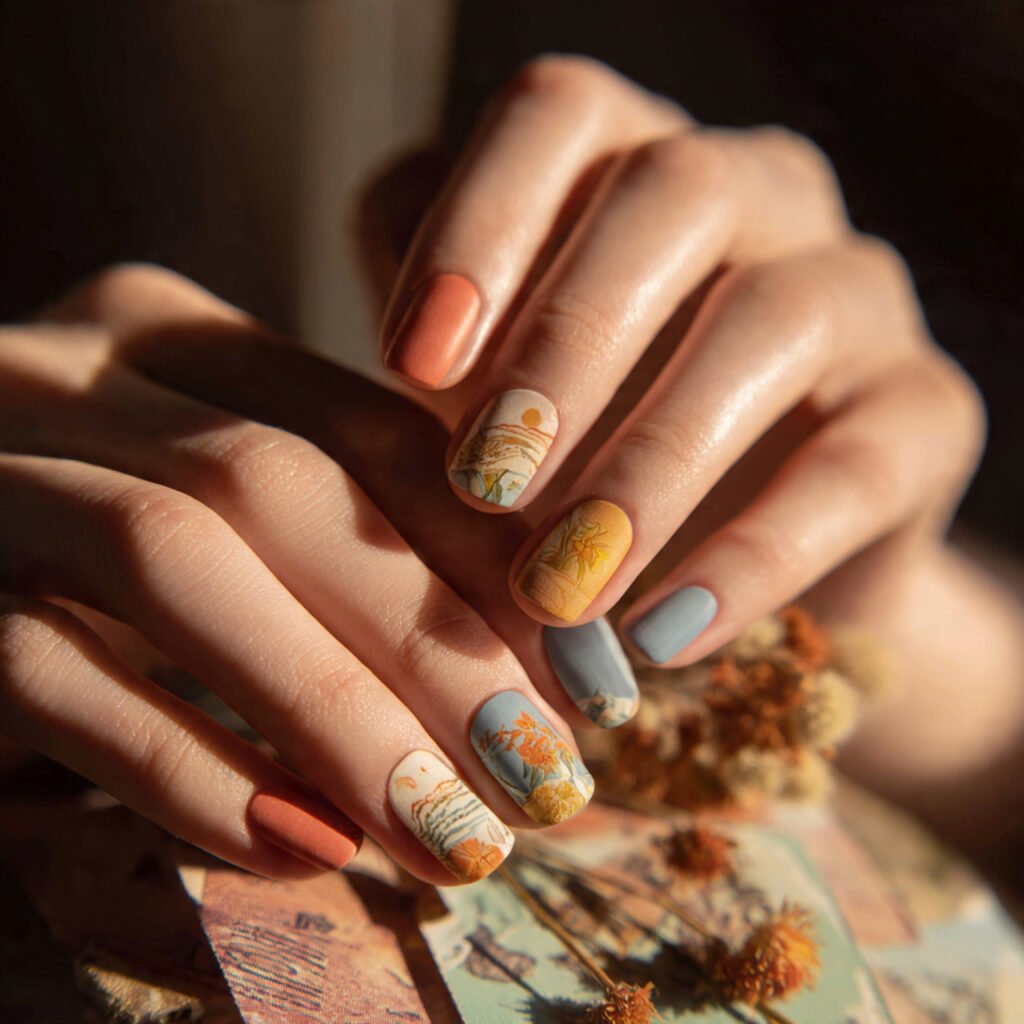 25 Gorgeous End of Summer Nail Ideas You Will Absolutely Love 23 Vintage Summer Postcard Nail Ideas