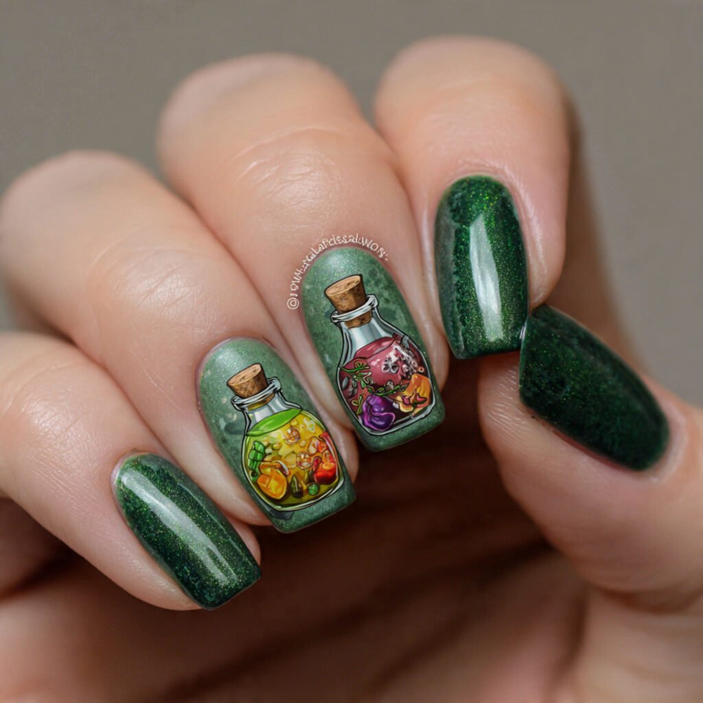 30 Best Halloween Nail Ideas for Every Vibe and Skill Level 28 Cauldron and Potion Nails