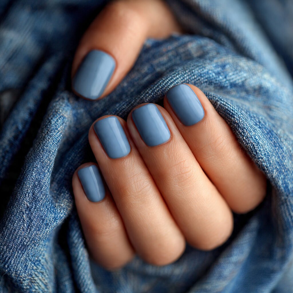 28 Stunning End of Summer Nail Color Ideas You Need to Try Now 26 Faded Denim Nail Ideas