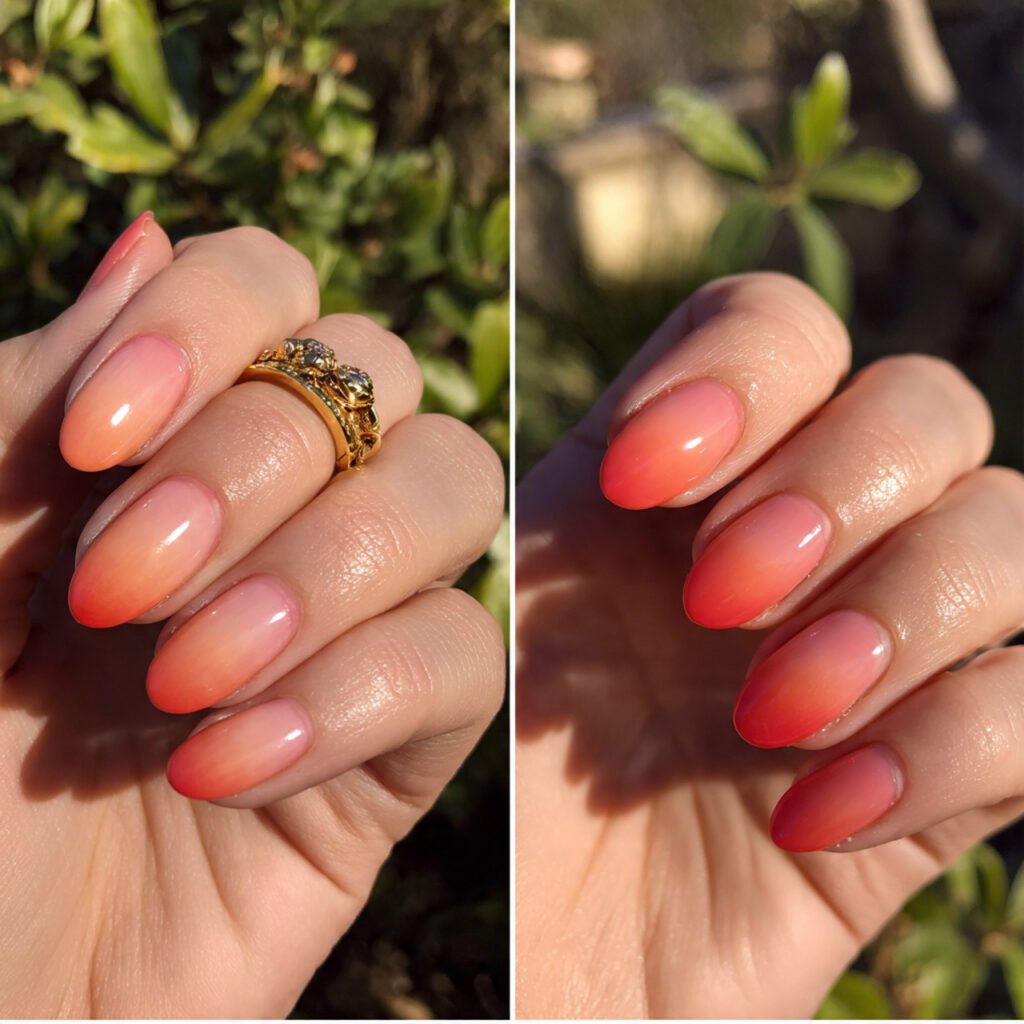 Peach Coral Sunset Nail Ideas