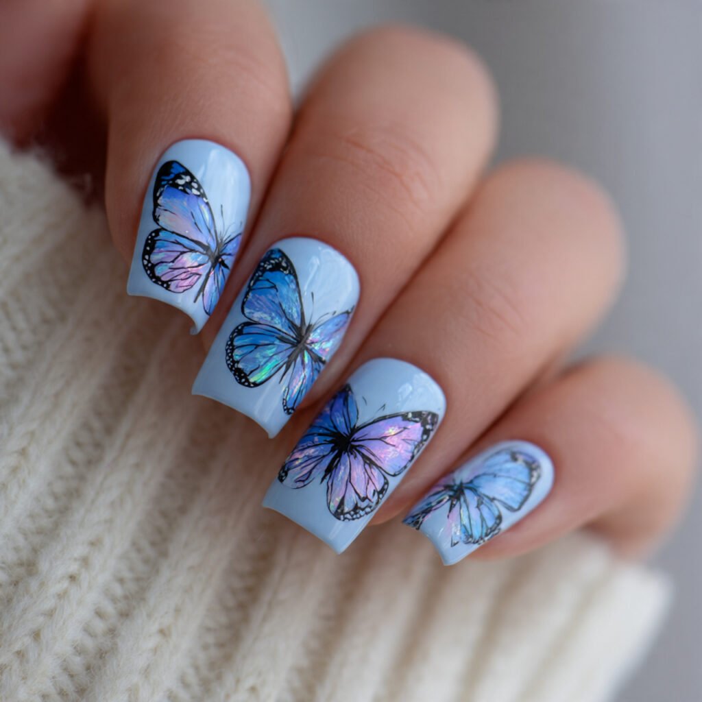 Discover 22 Creative Wow Nail Ideas for Your Next Look 21 Whimsical Butterfly Details