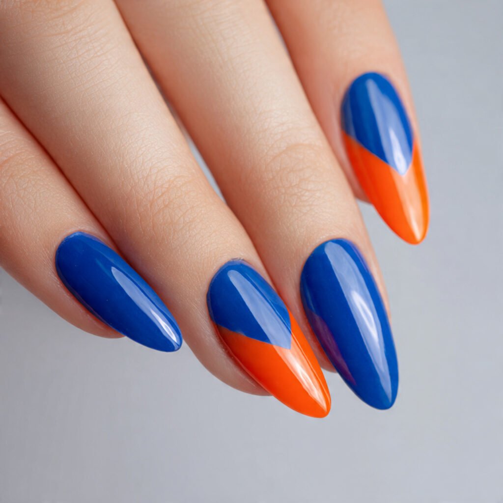 Colorblock Almond Nail Ideas