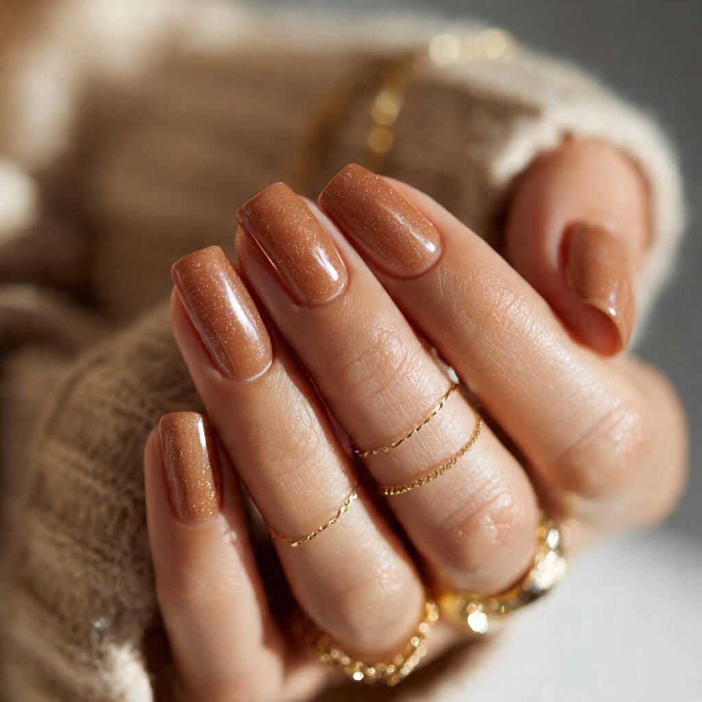 25 Best Brown Nail Ideas That Are Totally Trending Right Now 25 Golden Brown Nail Ideas