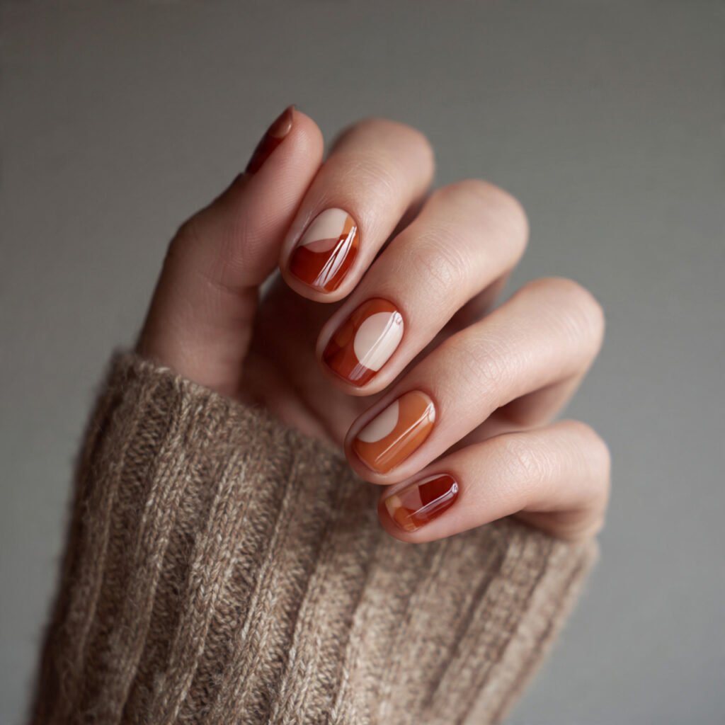 Earthy Negative Space Nail Ideas