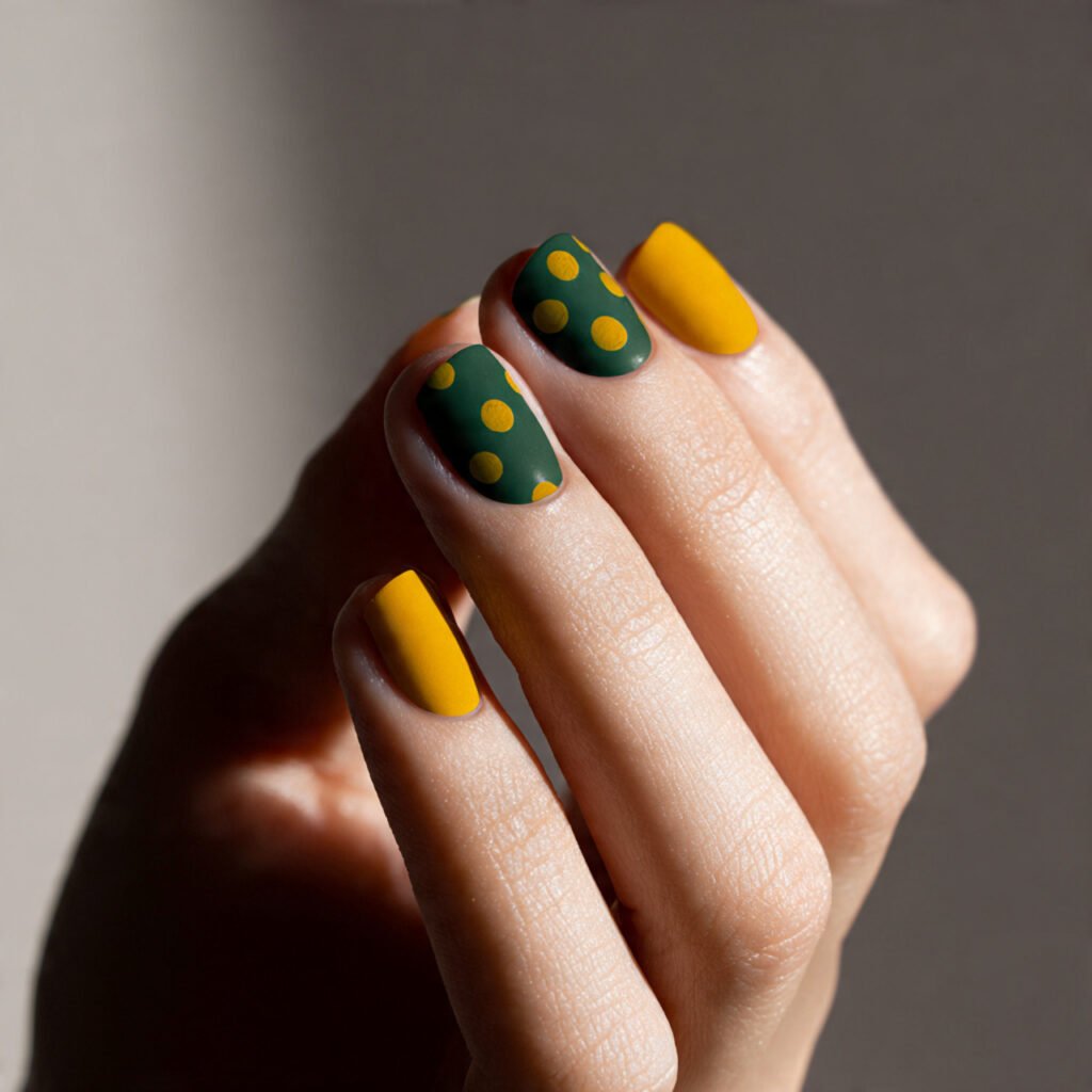 Two Tone Dot Nail Ideas