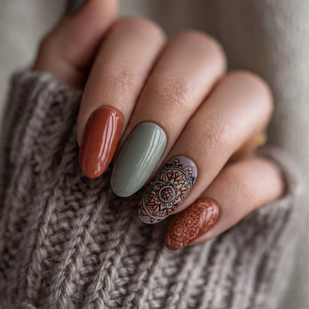 3 boho western nail ideas a close up photograph of