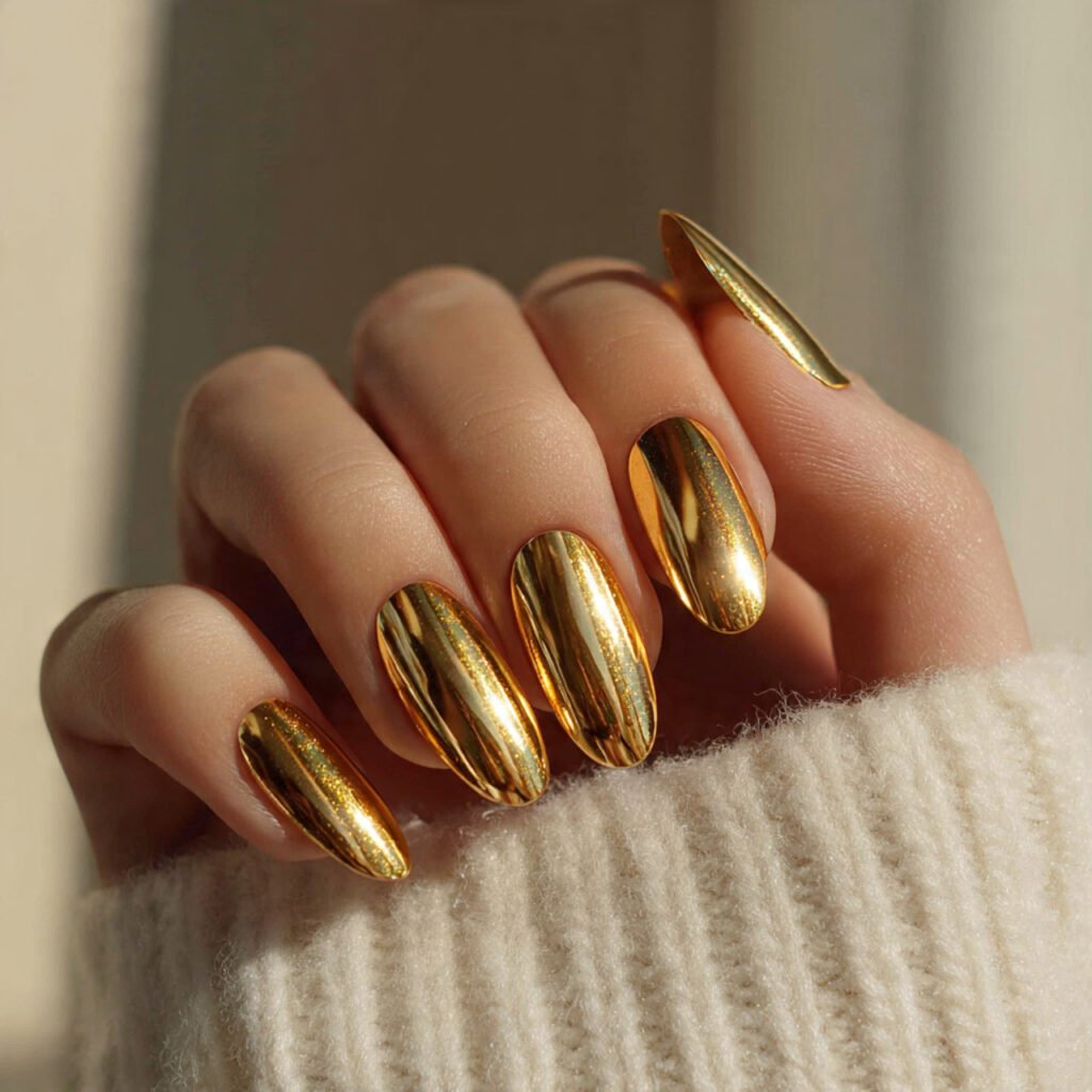 Gold Leo Nail Ideas