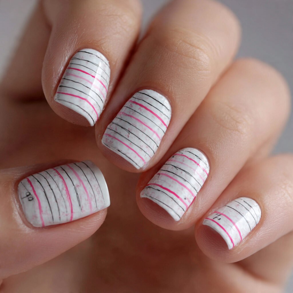 Notebook Paper Nail Art Ideas 