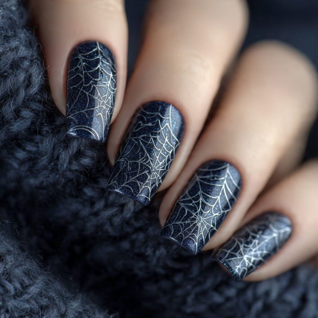 30 Best Halloween Nail Ideas for Every Vibe and Skill Level 4 Spooky Spider Web Nails