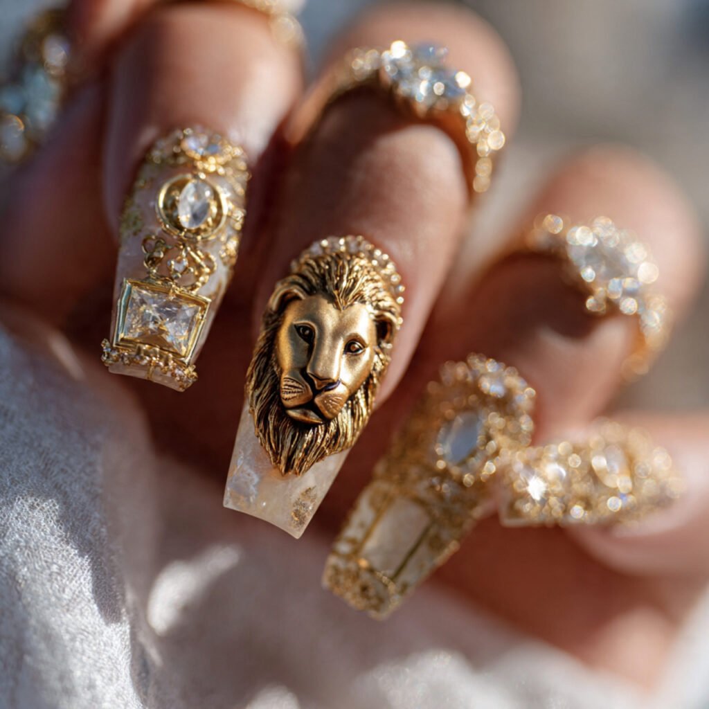 Leo 3D Nail Art Ideas