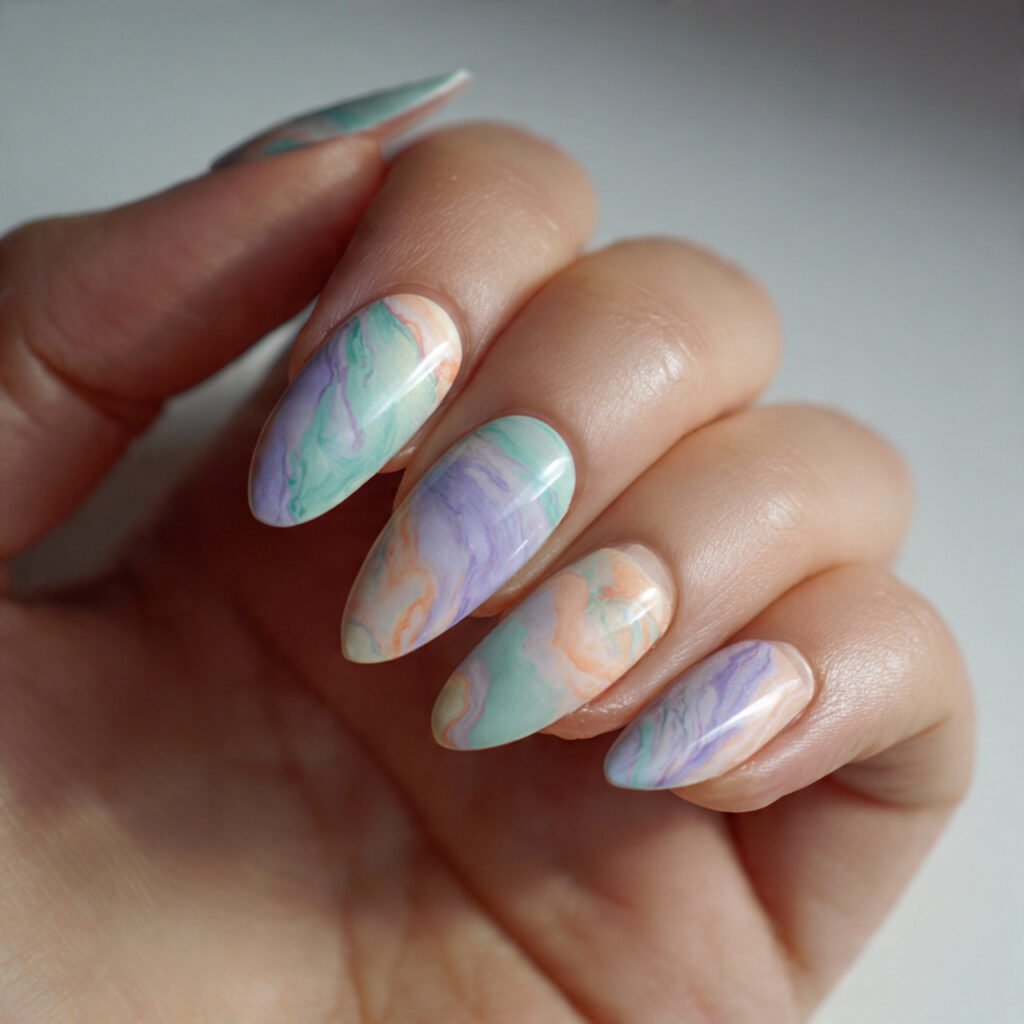 Discover 22 Creative Wow Nail Ideas for Your Next Look 5 Pastel Marble Swirls